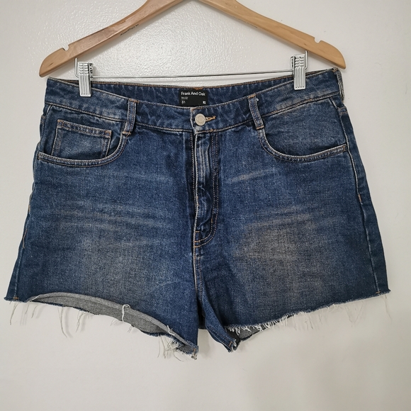 Frank and Oak The Stevie Cutoff Short in Blue - Picture 1 of 16